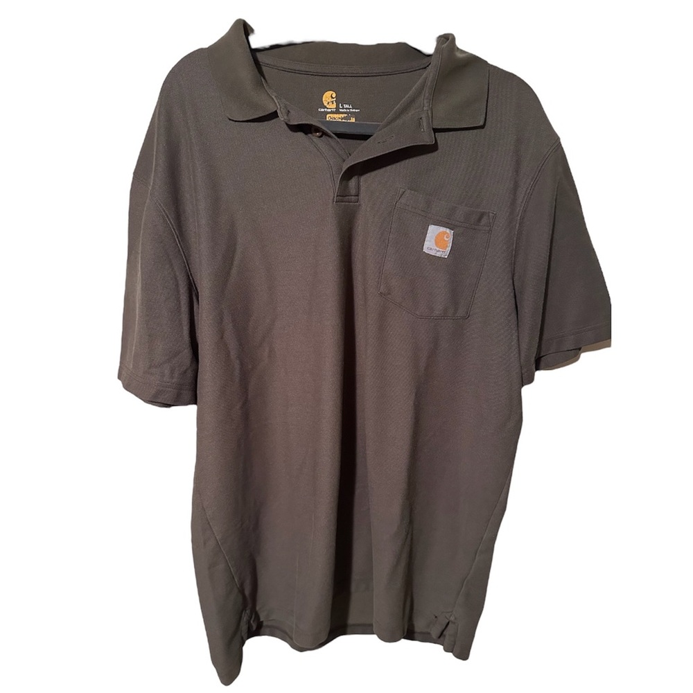 CARHARTT MENS LARGE TALL POLO SHIRT, IN GREAT USED CONDITION! 👷🏼🧱🔨🔩🚜